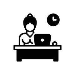 Black solid icon for secretary