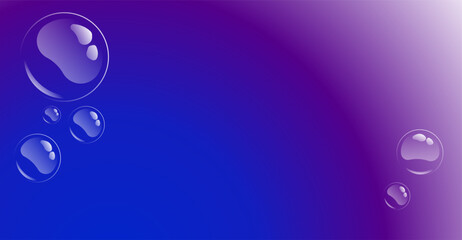 Bubbles on blue gradation background