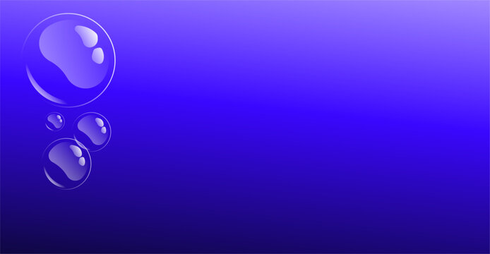 Bubbles On Blue Gradation Background