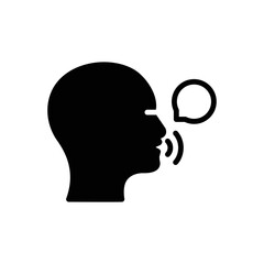 Black solid icon for blah 