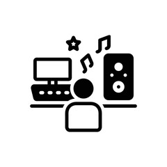 Black solid icon for composer