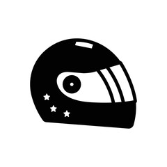Black solid icon for helmet