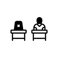 Fototapeta premium Black solid icon for absent