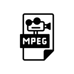 Black solid icon for mpegs 