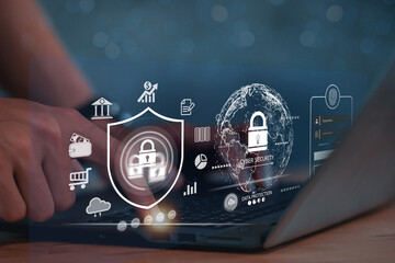 cyber security concept, Login, User, identification information security and encryption, secure Internet access, cybersecurity, secure access to user's personal information,