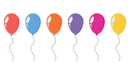Obraz na płótnie Canvas Colorful balloons vector set. Set of balloons in cartoon style.