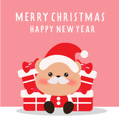 Cute Bear Santa Claus.