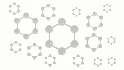 Structure isolated on white,Science molecules backgroun, 3d render