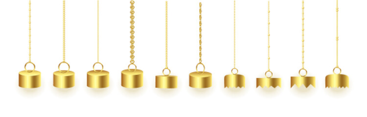 set of golden christmas ball top symbol design for xmas decoration