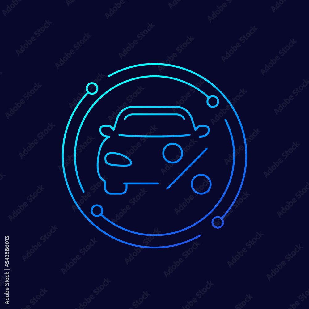 Sticker car leasing icon, linear design