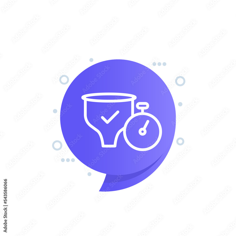 Poster fast funnel line icon for web