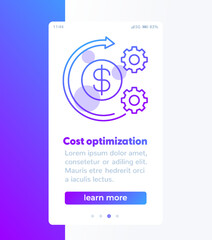 Fototapeta premium costs optimization banner design with icon