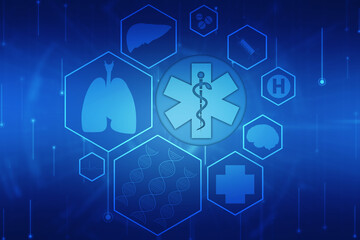 Fototapeta premium Medical and Health care concept background, Medical Science, Biotechnology concept background