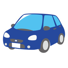 青い車　斜め前面	
