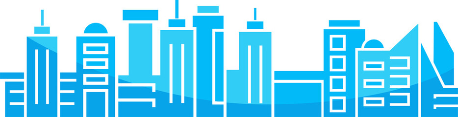 blue silhouette city skyline illustration