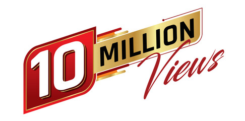 10 million views isolated on background. Vector illustration.