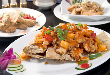 Delicious Chinese cuisine, sweet and sour carp