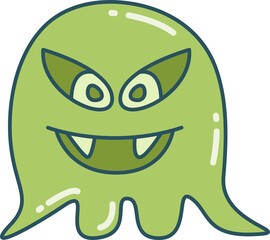 funny doodle monster character illustration