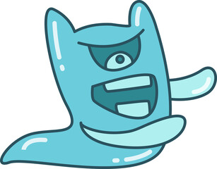 funny doodle monster character illustration