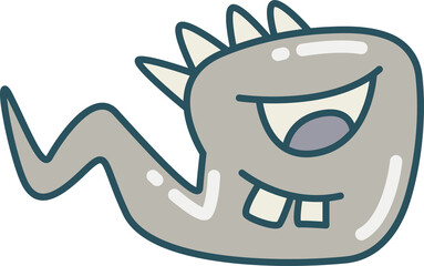 funny doodle monster character illustration
