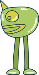 funny doodle monster character illustration