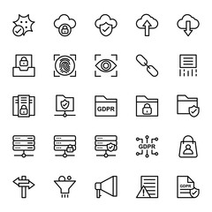 Fototapeta premium Outline icon for gdpr