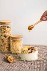 yogurt with muesli and banana