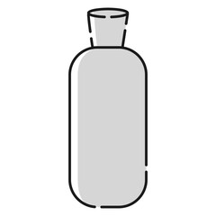 ボトルのイラスト（白黒）