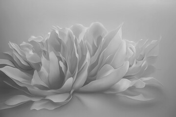 Black and white floral background texture, different shades of grey, white and dark black , luxury and flowing design
