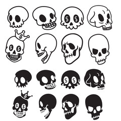 skull silhouettes set