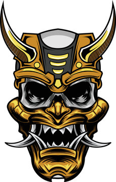 Vector illustration of samurai mask