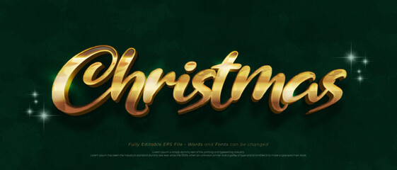 Editable text christmas with 3d gold style concept
