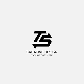 T S Minimalist and modern vector logo design suitable for business and brands