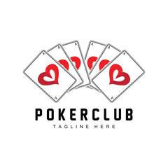 Poker Casino Card Logo, Diamond Card Icon, Hearts, Spades, Ace. Gambling Game Poker Club Design