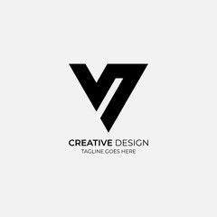 V Minimalist and modern vector logo design suitable for business and brands
