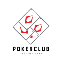 Poker Casino Card Logo, Diamond Card Icon, Hearts, Spades, Ace. Gambling Game Poker Club Design