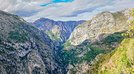 Fototapeta na wymiar Hermida Gorge from the Santa Catalina viewpoint. Cantabria. Spain.