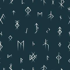 Viking Runes seamless pattern. Abstract vector  illustration  for background, textile, paper packaging, wrapping paper and wallpaper.