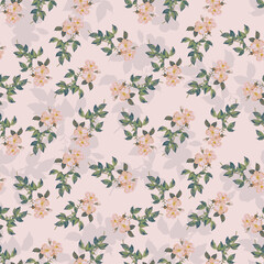 seamless background with leaves and flowers