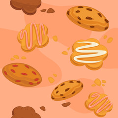 Cookies and biscuits pattern, seamless prints