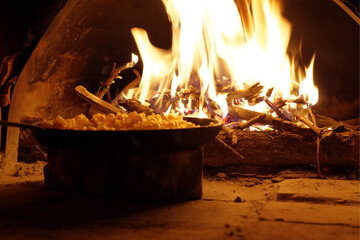 fire in the oven