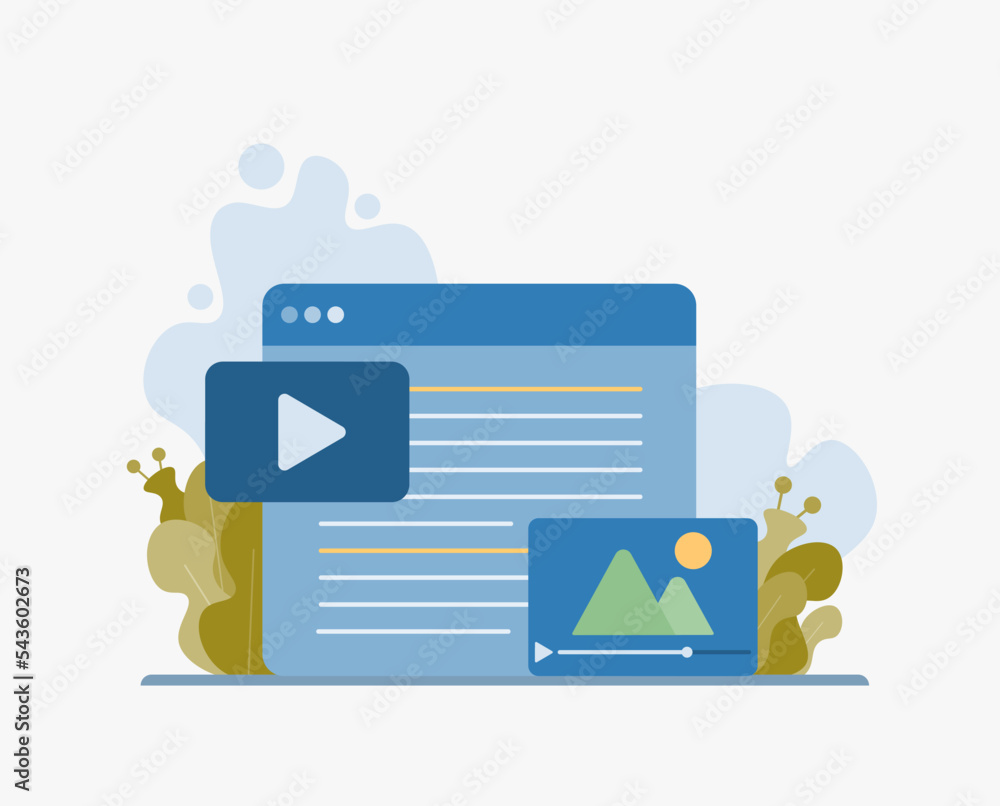 Poster Concept of Seo Optimization for website and application. Cartoon minimal style.