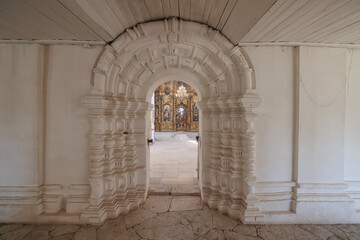 interior of the church iconostasis icons objects of worship altar religion crucifixion