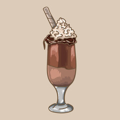 Sweet coffee drinks. Made in vector graphics.