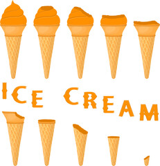 Big set various sweet tasty natural ice cream