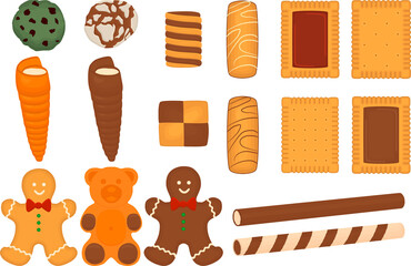 Various sweet tasty cookie