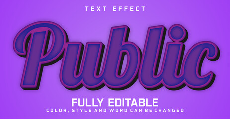 Editable Public text style effect, text style concept