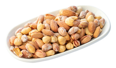 Mixed Roasted Snack isolated on white background.
