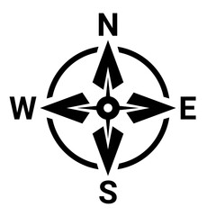 Flat compass direction illustration. Map symbol.