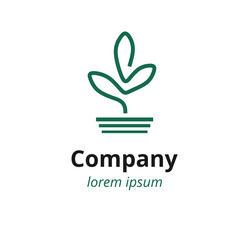 plant abstract logo design illustration for company